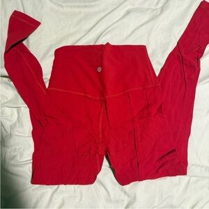 Lululemon Athletica Red Leggings Full-Length Stretchy